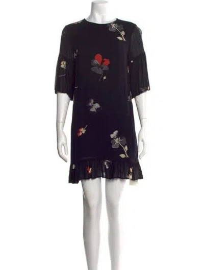 Pre-owned Ganni Floral Print Mini Dress In Multi