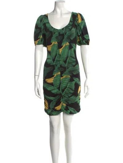 Pre-owned Ganni Floral Print Mini Dress In Multi