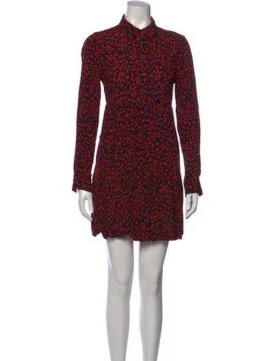 Pre-owned Ganni Floral Print Mini Dress In Multi