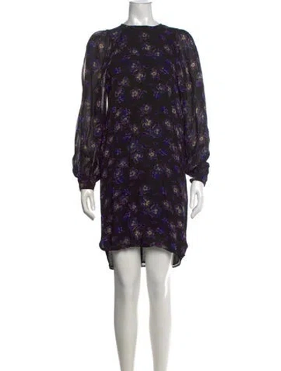 Pre-owned Ganni Floral Print Mini Dress In Multi