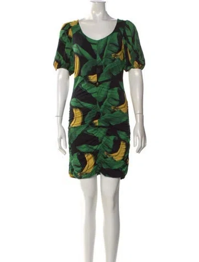 Pre-owned Ganni Floral Print Mini Dress In Multi