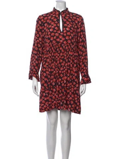 Pre-owned Ganni Floral Print Mini Dress In Multi