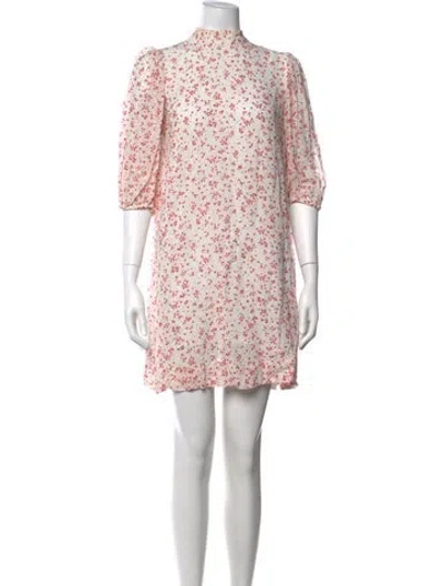 Pre-owned Ganni Floral Print Mini Dress In Multi