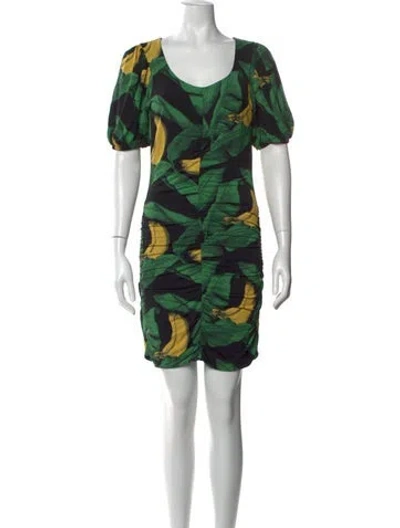 Pre-owned Ganni Floral Print Mini Dress In Multi