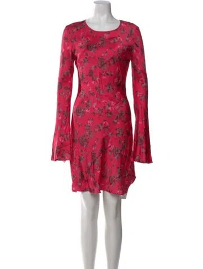 Pre-owned Ganni Floral Print Mini Dress In Pink