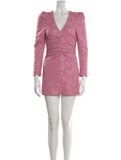 Pre-owned Ganni Floral Print Mini Dress In Pink