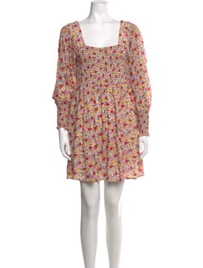 Pre-owned Ganni Floral Print Mini Dress In Pink
