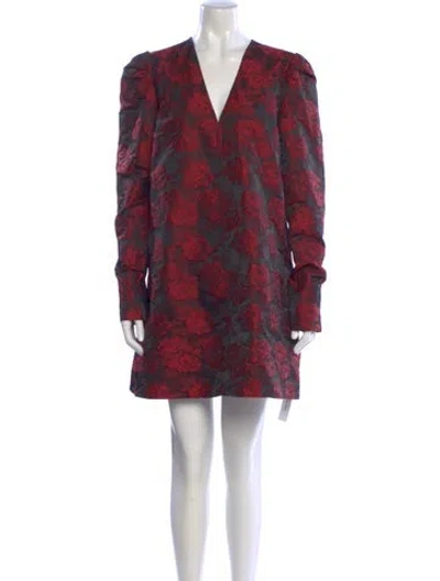 Pre-owned Ganni Floral Print Mini Dress W/ Tags In Multi