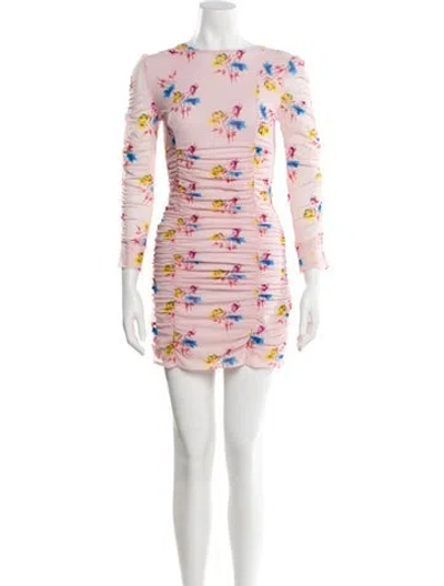 Pre-owned Ganni Floral Print Mini Dress W/ Tags In Pink