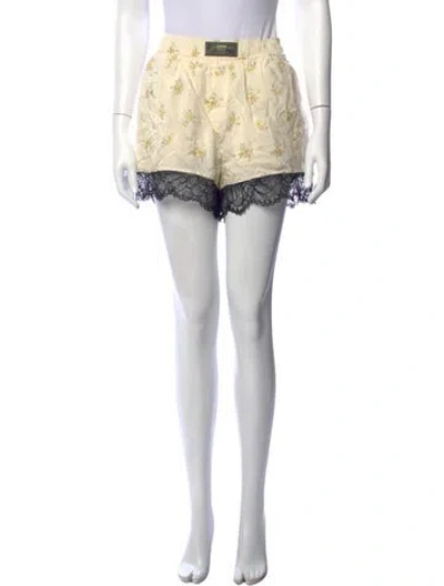 Pre-owned Ganni Floral Print Mini Shorts In Neutrals