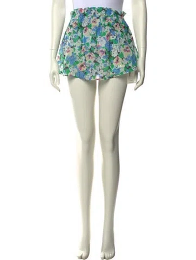 Pre-owned Ganni Floral Print Mini Skirt In Multi
