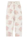 Ganni Flower Jeans In Neutral