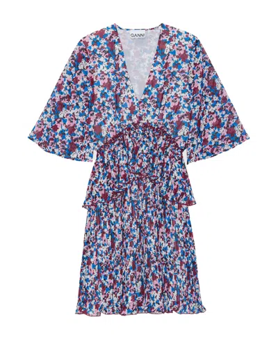 GANNI GANNI DRESS WITH FLORAL MOTIF