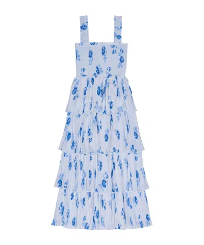 GANNI GANNI FLORAL PRINTED PLEATED DRESS