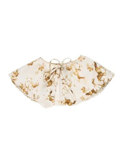 Pre-owned Ganni Floral Print Scarf In Neutrals