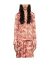 Ganni Floral-print Shirt In Multicolor