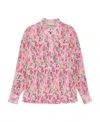 Ganni Floral-print Shirt In Pink