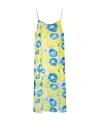 Ganni Floral-print Sleeveless Midi Dress In Yellow
