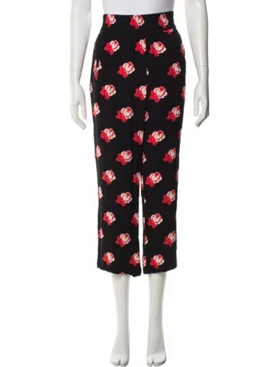 Pre-owned Ganni Floral Print Sweatpants In Black