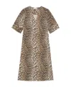 Ganni Leopard Printed Open Back Mini Dress In Nude