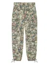 Ganni Tapestry Twill Trousers In Gray