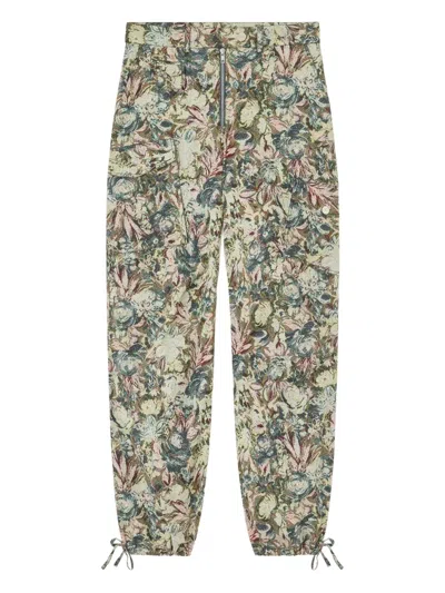 Ganni Tapestry Twill Trousers In Multi