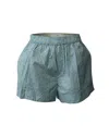 Ganni Floral Printed Shorts In Blue Cotton In Blue