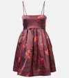 Ganni Floral Satin Minidress In Multicoloured