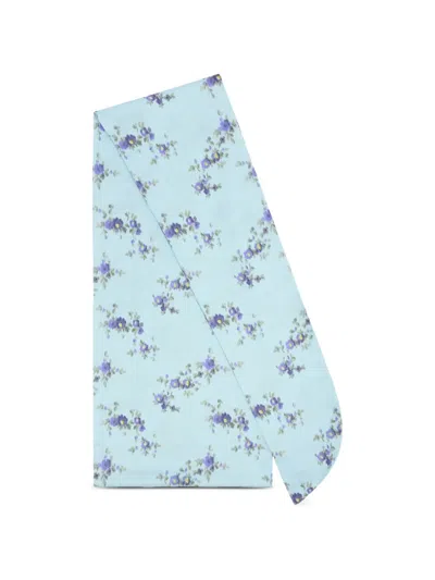 Ganni Floral Scarf In Gray