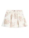 Ganni Women Floral Print Denim Miniskirt In Multi