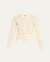 Ganni Floral-printed Wool-blend Cardigan