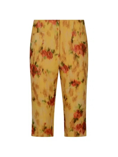 Ganni Capri Trousers In Shibori Organza In Multi