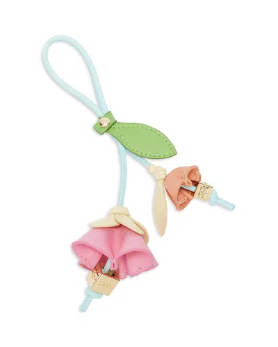 Ganni Flower Bag Charm In Blue