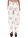Ganni Flower Jeans In White