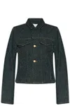 Ganni Button-up Fluffy Denim Jacket In Rinse 077