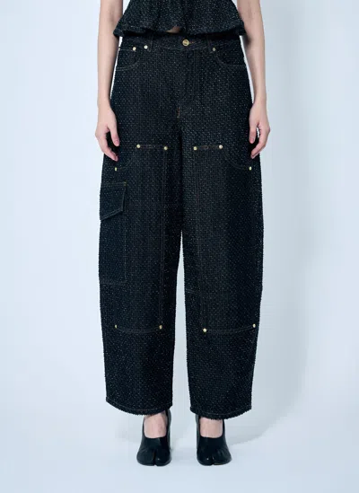 GANNI FLUFFY DENIM CARPENTER JEANS