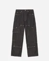 Ganni Fluffy Denim Carpenter Jeans In Black