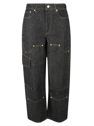 GANNI FLUFFY DENIM CARPENTER JEANS