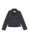 Ganni Button-up Fluffy Denim Jacket In Denim