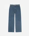 Ganni Fluffy Denim Izey Belt In Blue