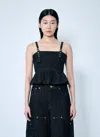 Ganni Women Fluffy Denim Strap Top In Black