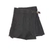 Ganni Black Fluffy Denim Wrap Miniskirt In Black