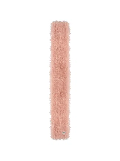 Ganni Recycled Polyester Long Faux Fur Scarf In Neutral