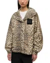 Ganni Leopard Raincoat Jacket In Brown