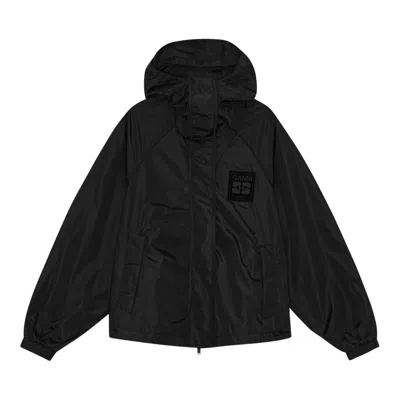 Ganni Flyweight Nylon Jacket In Black