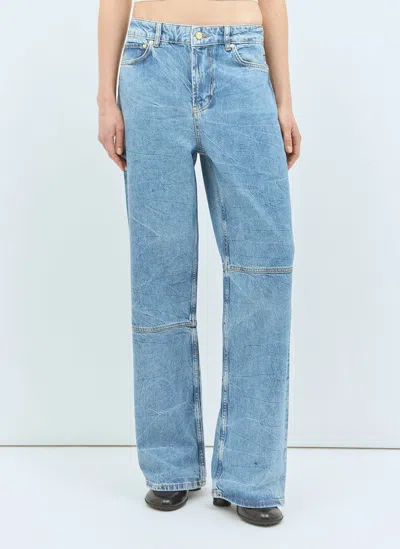 Ganni Foil Izey Jeans In Blue