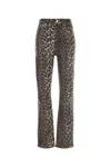 Ganni Printed Stretch Cotton Pant In Animal Print
