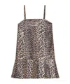 Ganni Leopard Print Mini Dress In Multicolor