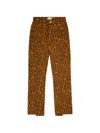 Ganni Fold Jeans In Leopard Denim In Multi