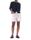 Ganni Frayed Edge Cotton 5-pocket Denim Shorts In Pink In Grey